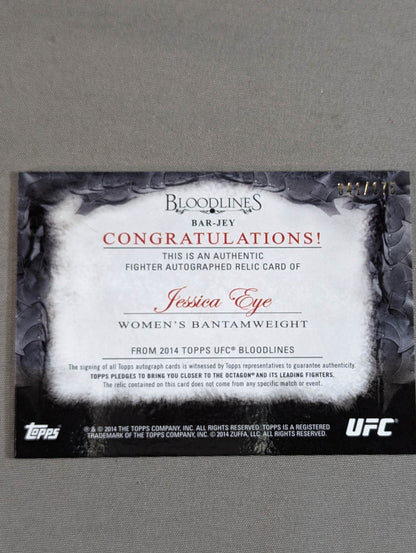 2014 UFC topps ジェシカ・アイ 公式サイン＆レリックカード