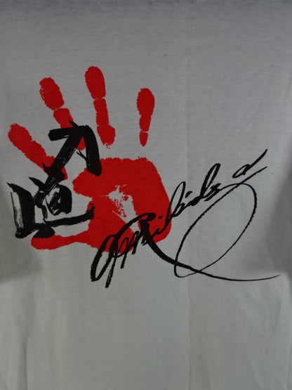 力道山 プリントサイン&手形 Tシャツ①(ホワイト)