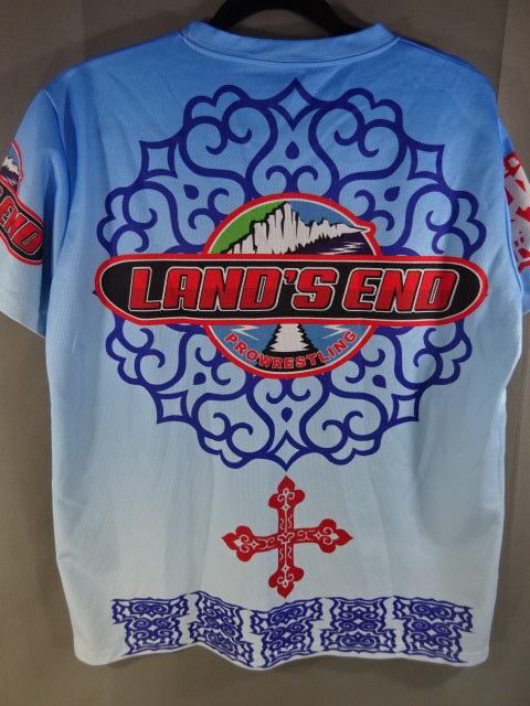 LAND’S END PROWRESTLING イラスト ドライTシャツ①(ライトブルー)