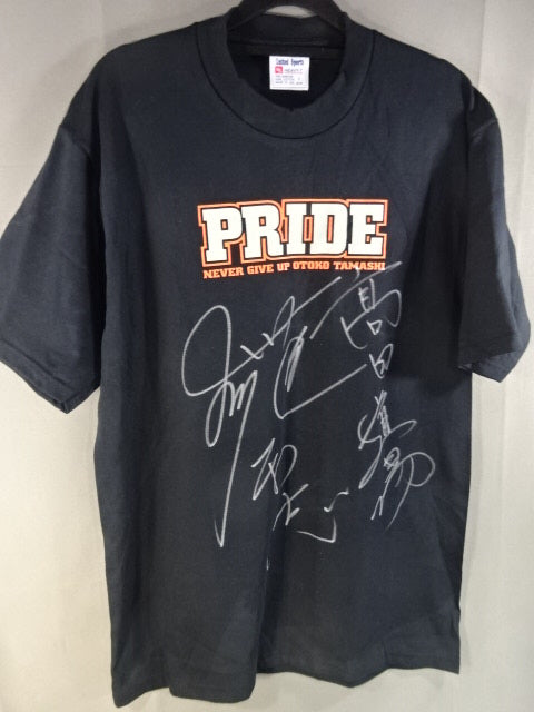 遊助　直筆サイン入りTシャツ 桜庭和志 直筆サイン入り】PRIDE NEVER GIVE UP OTOKO TAMASHI T