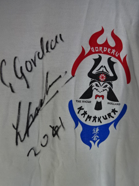 【直筆サイン入り】ジェラルド・ゴルドー ドージョー・カマクラ Tシャツ①(ホワイト)