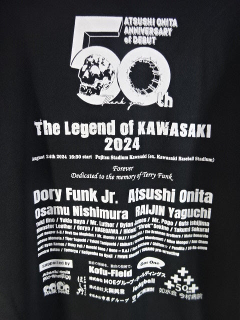 大仁田厚 直筆サイン入り】FMWE 川崎伝説 2024 ドライTシャツ