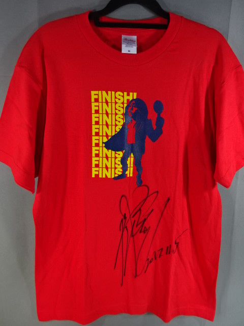 【hand signed autograph】 Kuroshio "handsome" Jiro FINISH! T-Shirt (1) (Red)