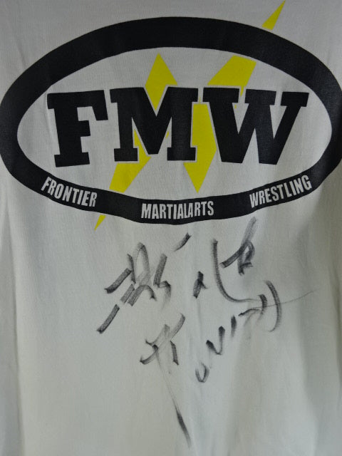 大仁田厚 直筆サイン入り】FMWE ロゴTシャツ①(ホワイト) – 闘道館