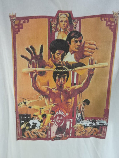 ブルース・リー 燃えよドラゴン ピクチャー Tシャツ①(ホワイト