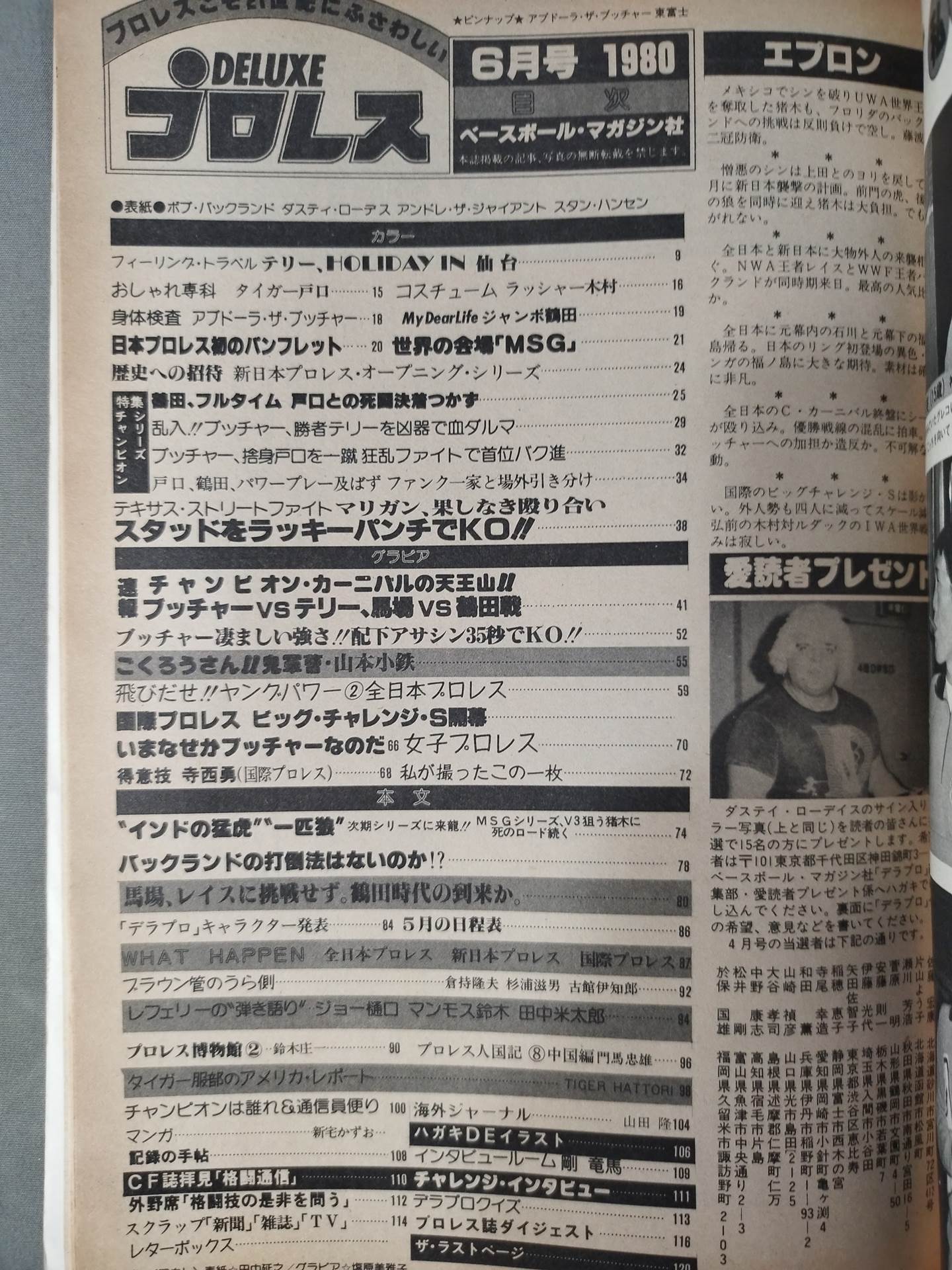デラックスプロレス 1980年6月号