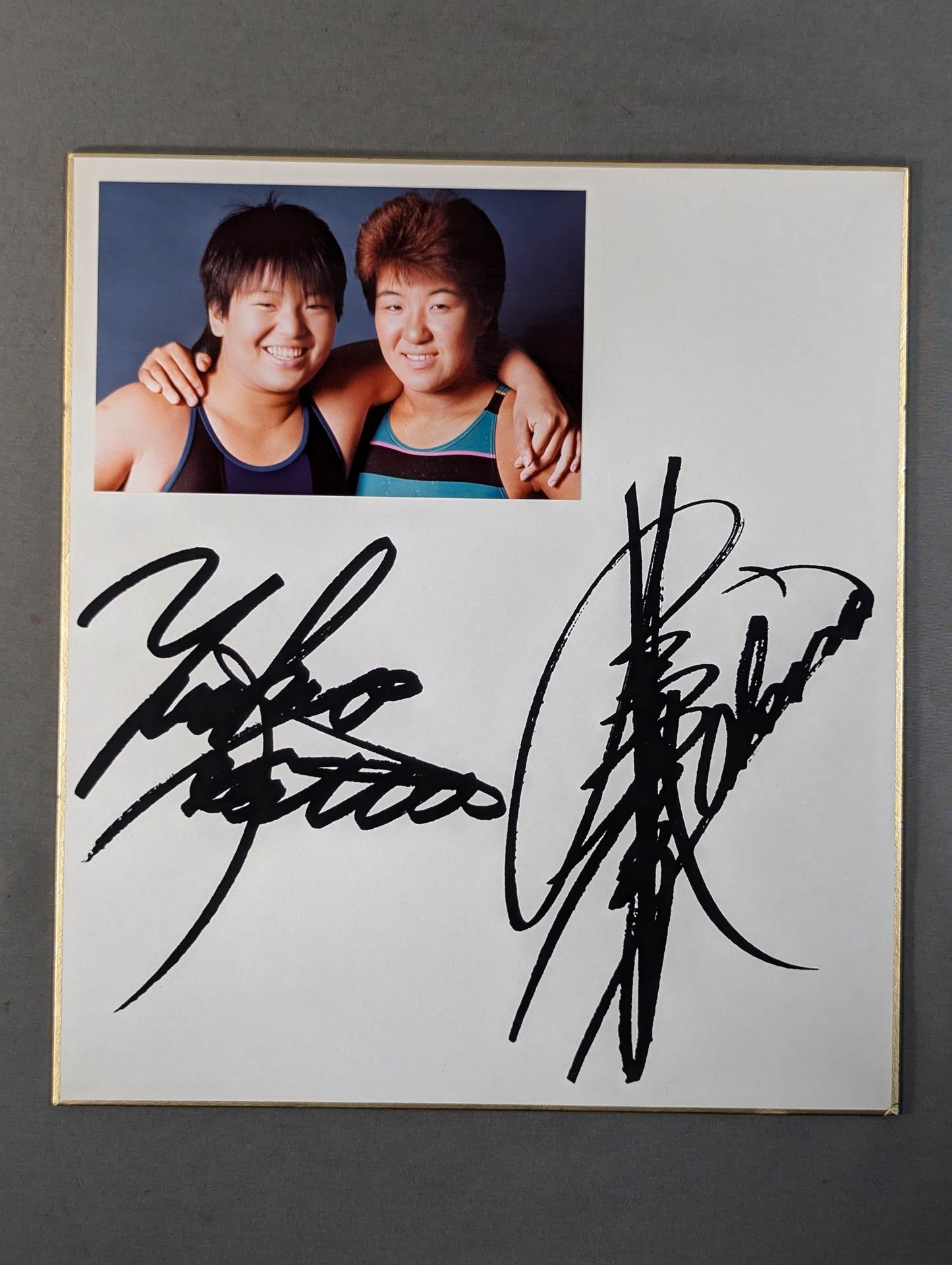 堀田祐美子＆北斗晶 プリントサイン(ブロマイド貼付)