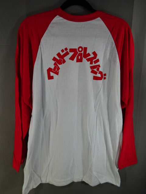ライオンマーク ラグラン  七分袖Tシャツ②(ホワイト×レッド)