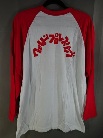 ライオンマーク ラグラン  七分袖Tシャツ②(ホワイト×レッド)