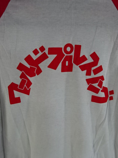 ライオンマーク ラグラン  七分袖Tシャツ②(ホワイト×レッド)