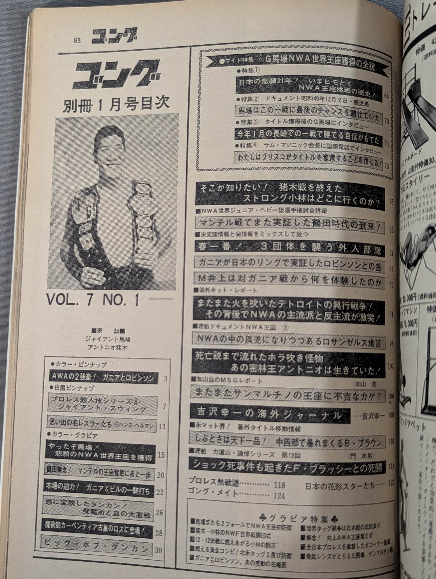 別冊ゴング　セット1 別冊ゴングVol.7 No.1 – 闘道館