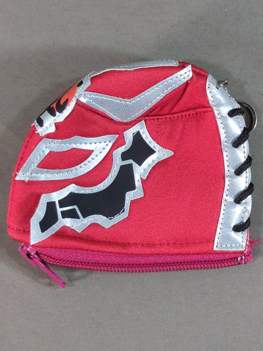 BUSHI  Mask coin purse and key chain (red×silver)