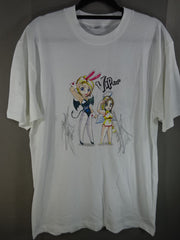 レ*ウ様 Girls2 直筆サイン入り Tシャツ 直筆Wサイン入り】VIP 大向美智子＆府川唯未 イラスト Tシャツ