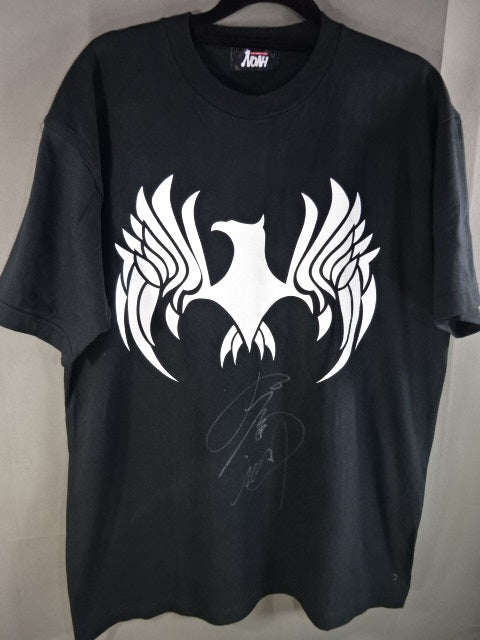 【hand signed autograph】 Naomichi Marufuji Emblem T-Shirt (1) (Black)