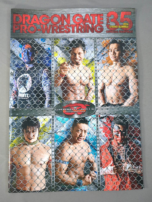 [12 fighters hand signed autograph 】2014 Dragon Gate Official Pamphlet Vol.35