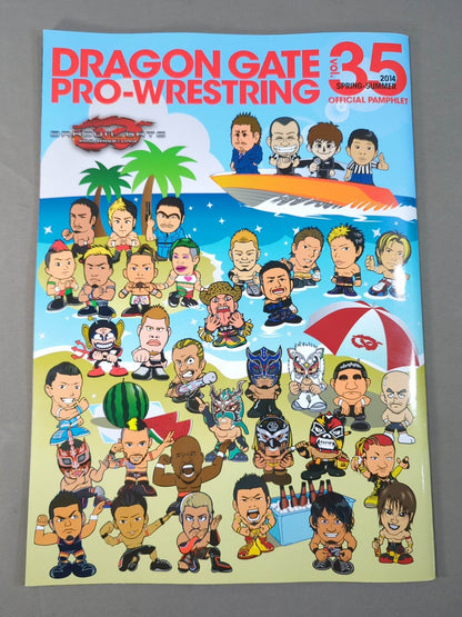 [12 fighters hand signed autograph 】2014 Dragon Gate Official Pamphlet Vol.35