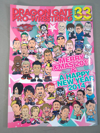 [8 fighters hand signed autograph 】2013-2014 Dragon Gate Official Brochure Vol.33