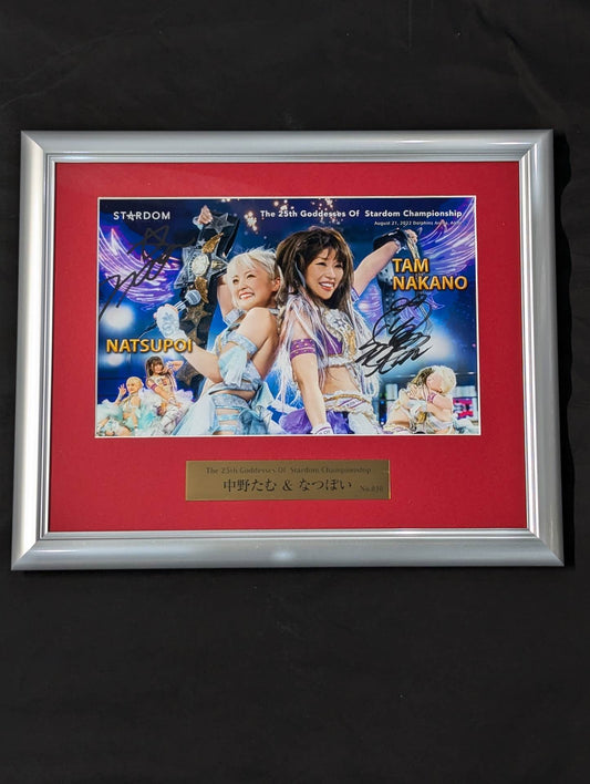 中野たむ＆なつぽい 直筆Wサイン入り 記念フォトフレーム Goddesses Of Stardom