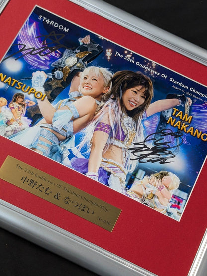 中野たむ＆なつぽい 直筆Wサイン入り 記念フォトフレーム Goddesses Of Stardom