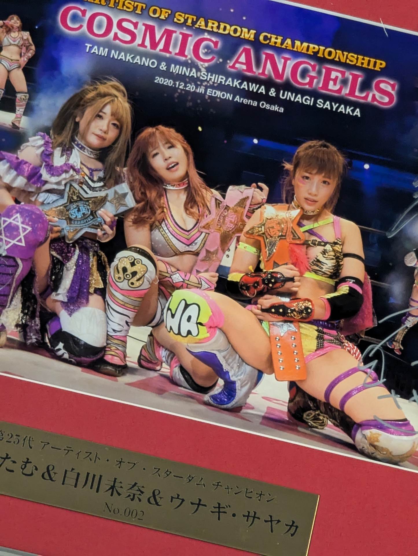 中野たむ＆白川未奈＆ウナギ・サヤカ 3選手直筆サイン入り記念