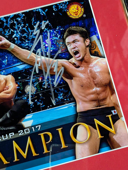 柴田勝頼 NEW JAPAN CUP 2017 初優勝 直筆サイン入りフォトフレーム