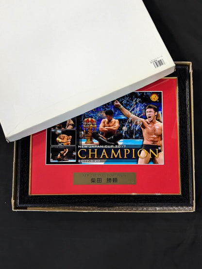 柴田勝頼 NEW JAPAN CUP 2017 初優勝 直筆サイン入りフォトフレーム