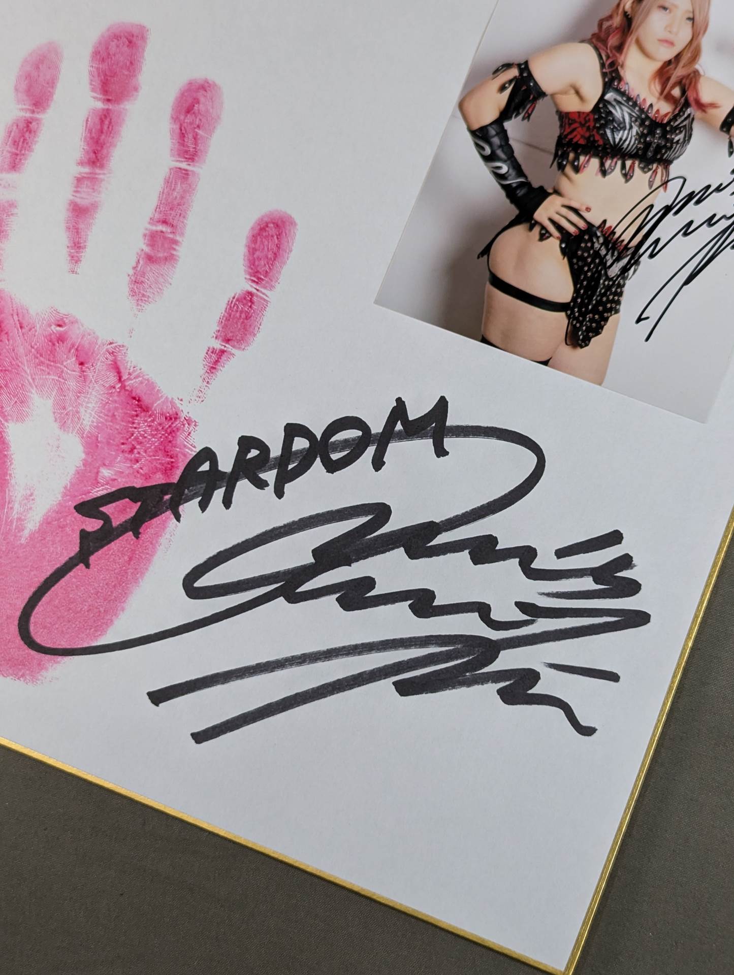 マリーゴールドプロレス林下詩美 直筆サイン手形色紙 林下詩美 #3 マリーゴールド ポートレート 直筆サイン入り