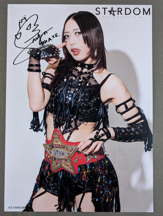 上谷沙弥 直筆サイン入り スターダムポートレート(Q-9)