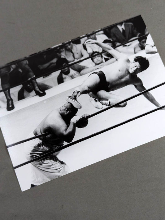 ★プロレス夢のオールスター戦★猪木vsブッチャー 白黒生写真