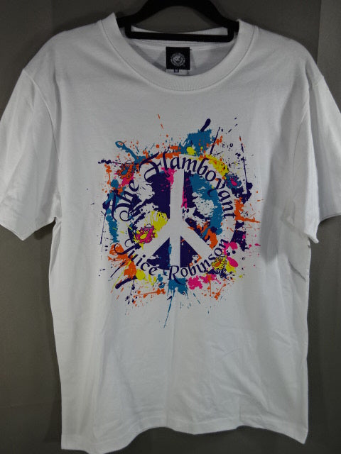 【直筆サイン入り】ジュース・ロビンソン PEACE MARK Tシャツ(ホワイト)