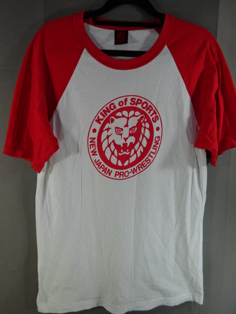 ライオンマーク ラグラン Tシャツ④(ホワイト×レッド)