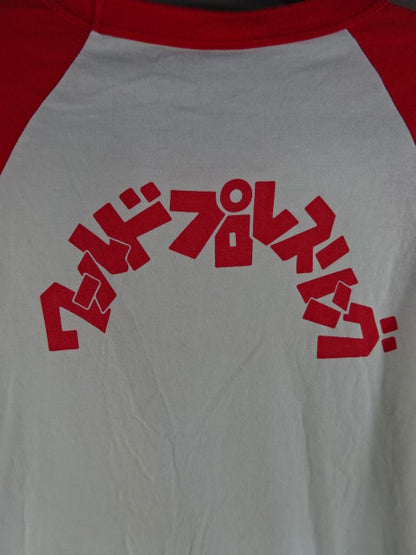 ライオンマーク ラグラン Tシャツ④(ホワイト×レッド)