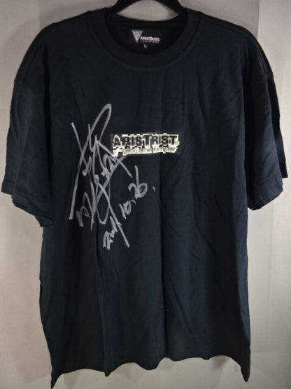 【蝶野正洋 直筆サイン入り】ARISTRIST AT ロゴ Tシャツ①(ブラック)