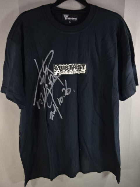 【蝶野正洋 直筆サイン入り】ARISTRIST AT ロゴ Tシャツ①(ブラック)