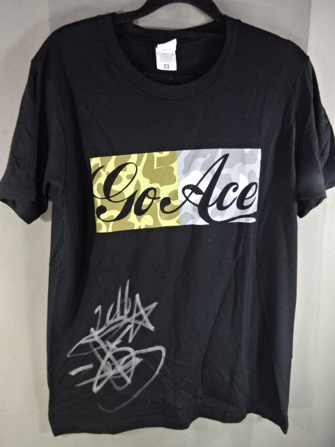 【hand signed autograph】 Hiroshi Tanahashi Go Ace T-Shirt (1) (Black)