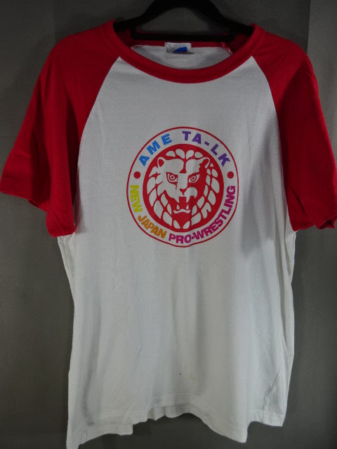 Ametalk!×Lion Mark  Raglan T-Shirt (1) (White× Red)