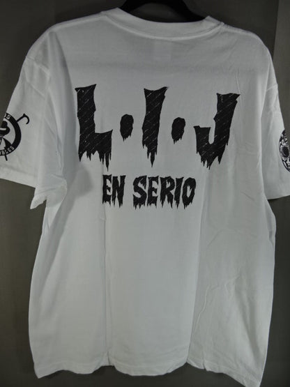 BUSHI  "EN SERIO" T-Shirt (2) (White× Black)