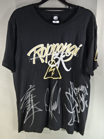 [3 fighters hand signed autograph ROPPONGI 3K T-Shirt (Black)