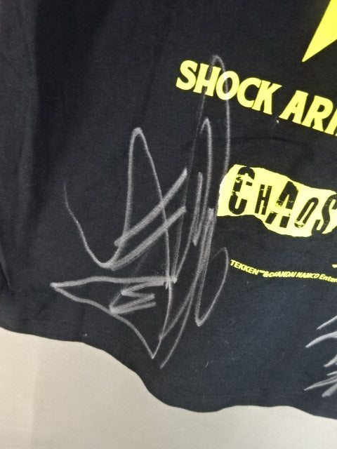 [SHO&YOH 2 hand signed autographs ] SHO×TEKKEN KUMA T-shirt (1) (black× yellow)