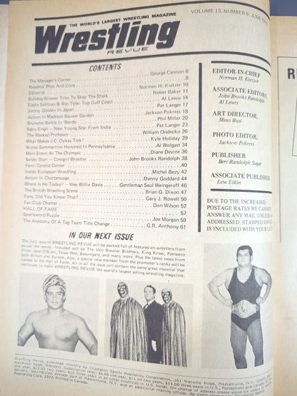 ★ Wrestling REVUE with ★Japanese commentary June 1972 issue