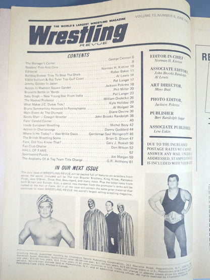 Wrestling REVUE June 1972 issue
