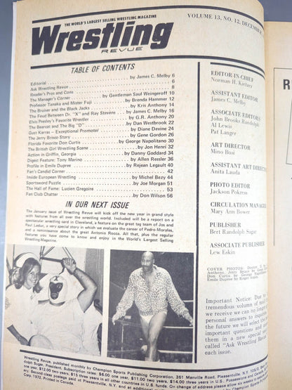 Wrestling REVUE December 1972 issue