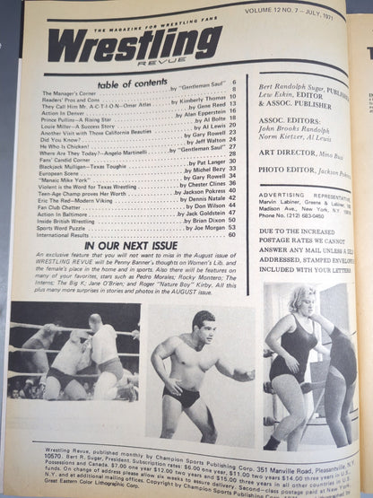 ★日本語解説付★Wrestling REVUE 1971年7月号