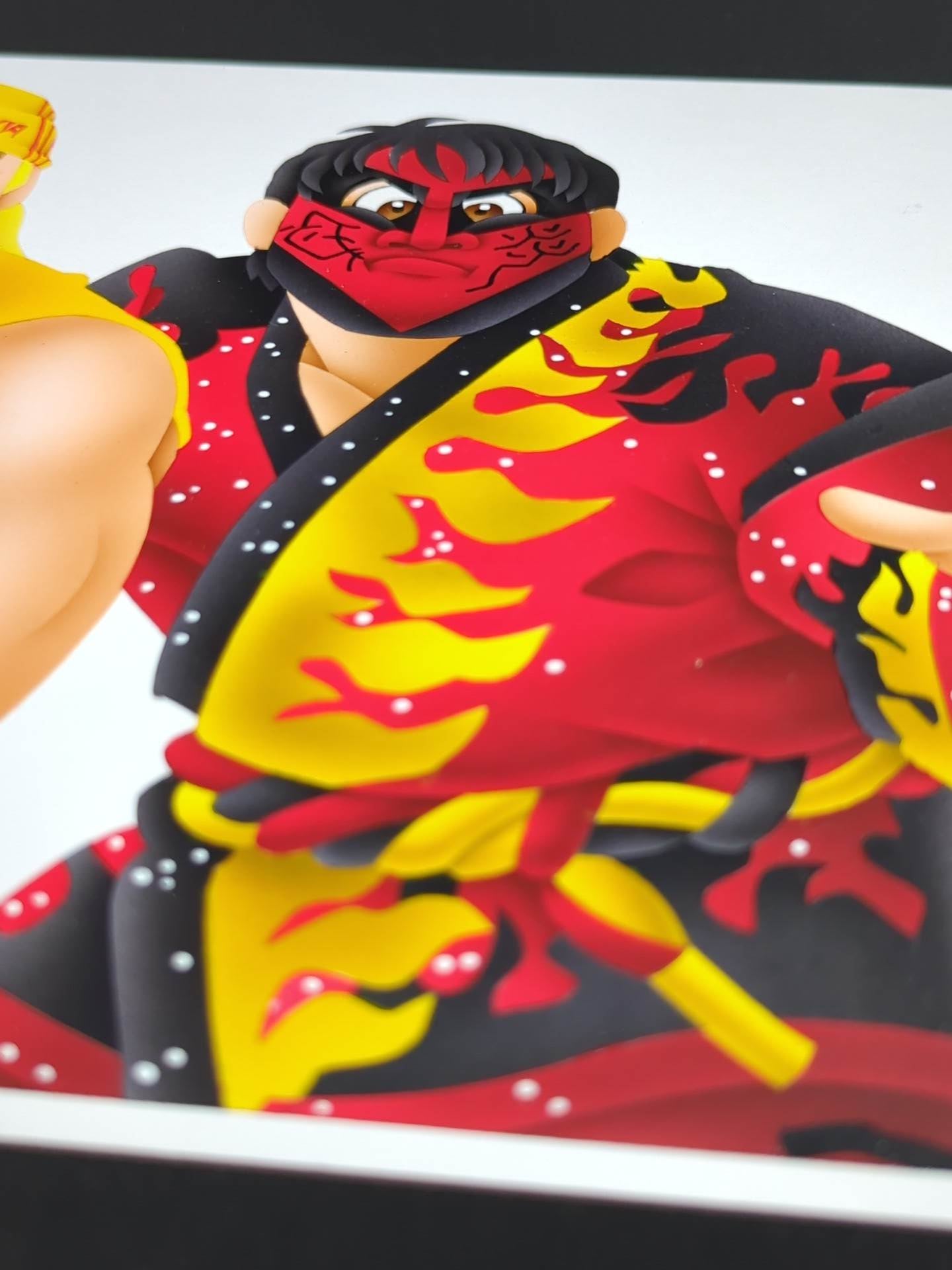★ Nagatoshi Sakai 's original painting "★ Dream Match" Hulk Hogan  & Great Muta