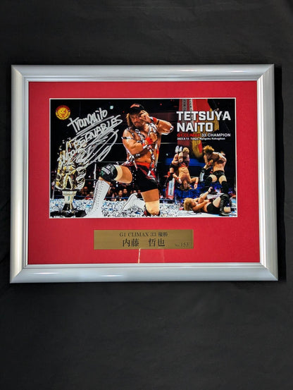 Tetsuya Naito G1 CLIMAX 33 Victory Commemorative Hand Signed Autograph  Photo Frame