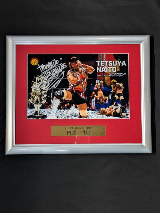 Tetsuya Naito G1 CLIMAX 33 Victory Commemorative Hand Signed Autograph  Photo Frame