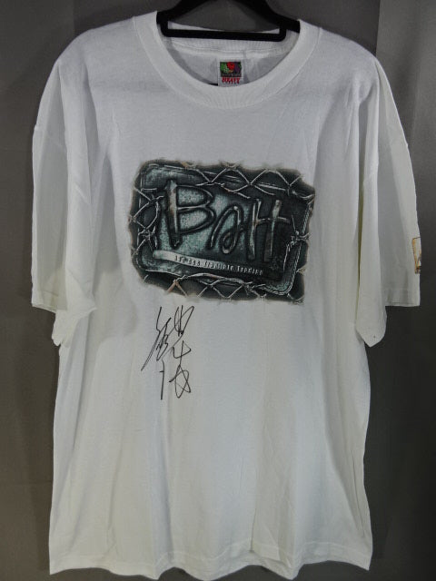 【Hｉｒｏｓｈi Hase  hand signed autograph 】 Batt Logo T-Shirt (1) (White)