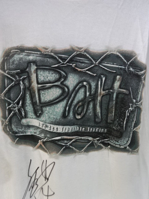 【Hｉｒｏｓｈi Hase  hand signed autograph 】 Batt Logo T-Shirt (1) (White)