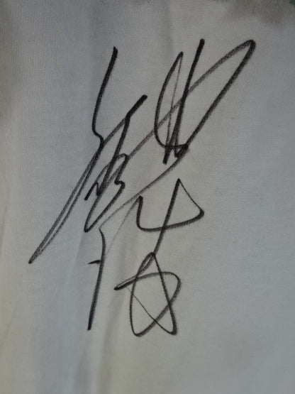 【Hｉｒｏｓｈi Hase  hand signed autograph 】 Batt Logo T-Shirt (1) (White)