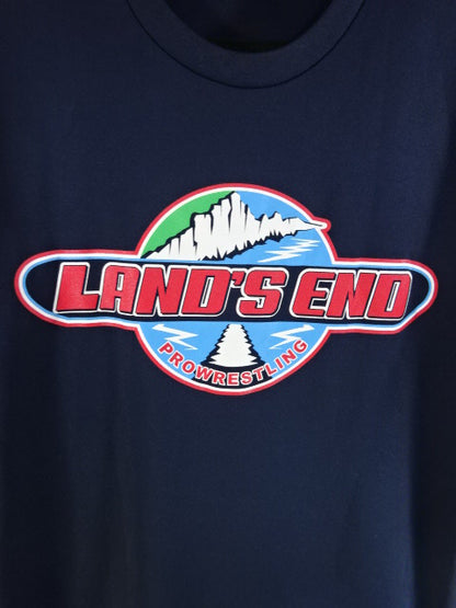 LAND’S END PROWRESTLING ロゴ ドライTシャツ①(ネイビー)